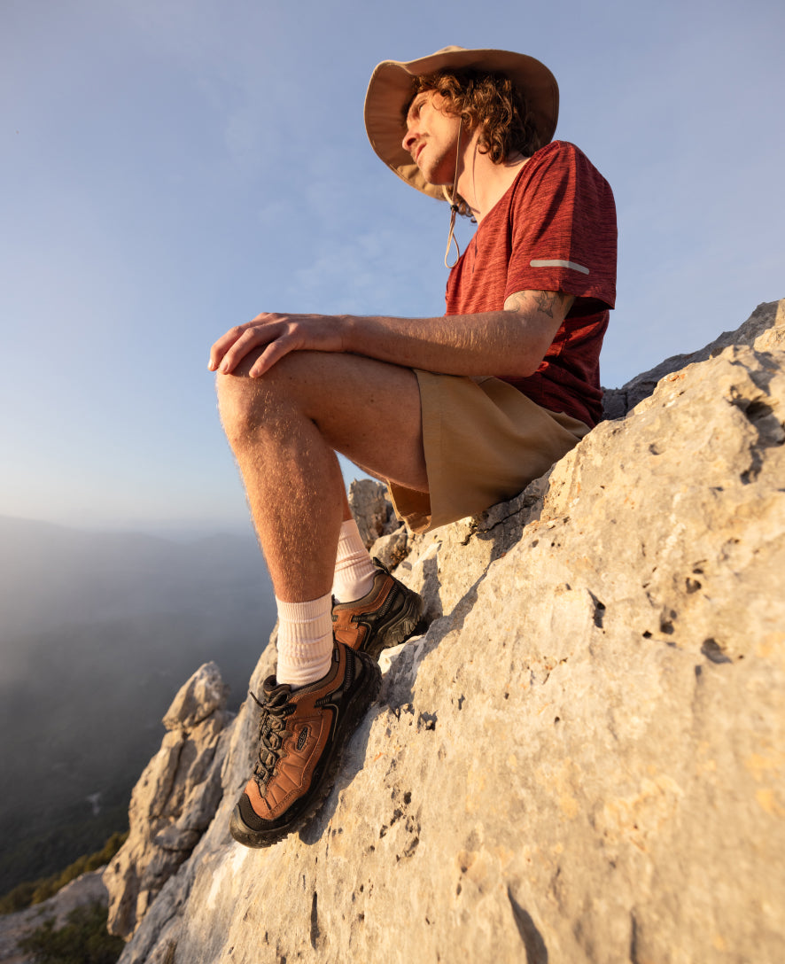 Men's Targhee IV Wide Waterproof Hiking Shoe Sea Turtle/Roasted Pecan / Keen For sale